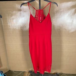 Red LuLu’s Lace Halter Dress M NWT